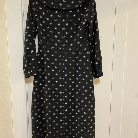 Whistles Black Long Sleeve Izzy Horseshoe Dress with horses size 6 - Picture 10 of 12